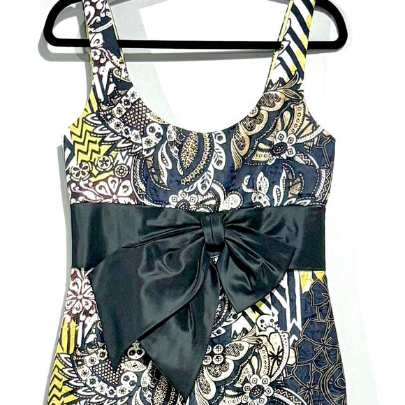 Kay Unger New York Silk Floral Cocktail Dress sz 8 Kitten Bow‎ Detail Fairycore - Picture 3 of 12